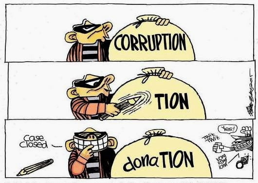 Corruption ditukar donation