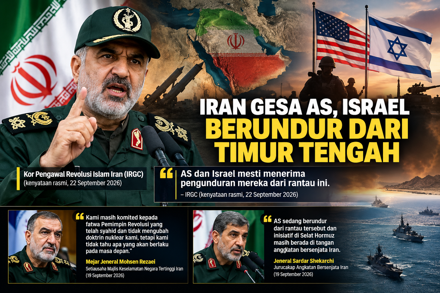 Iran Gesa AS, Israel Berundur Dari Timur Tengah