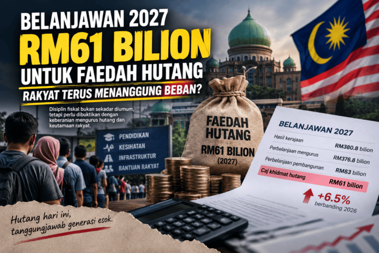 Belanjawan 2027: RM61 Bilion Untuk Faedah Hutang, Rakyat Terus Menanggung Beban?